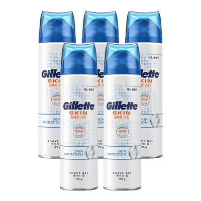 Гель для бритья Gillette Skintech, 195 г, 5 упаковок, корейское бритвенное лезвие