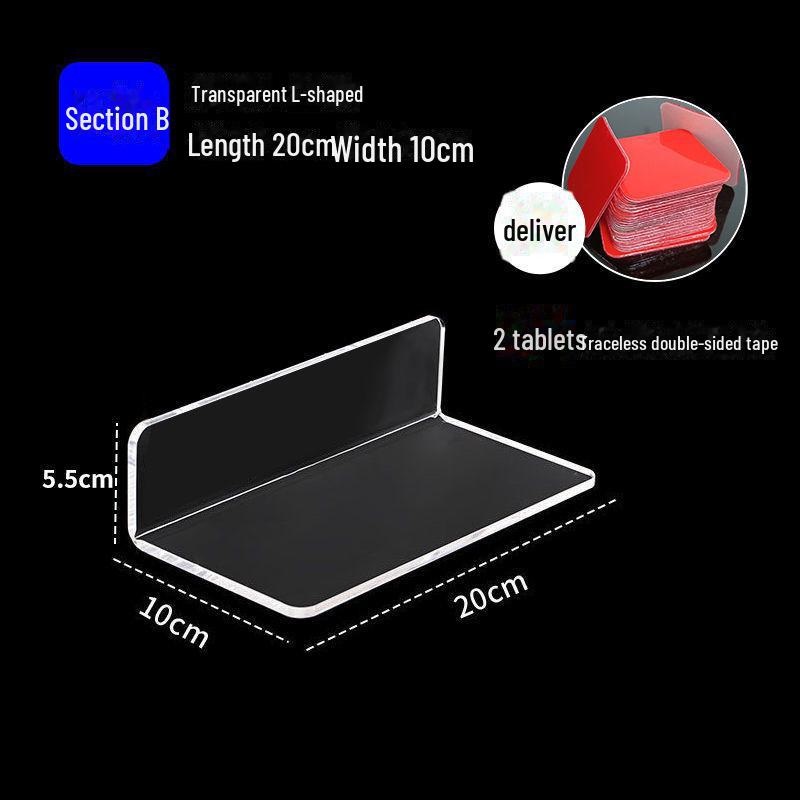 Прозрачный акриловый U-образный настенный стеллаж для хранения вещей для кухни и ванной комнаты