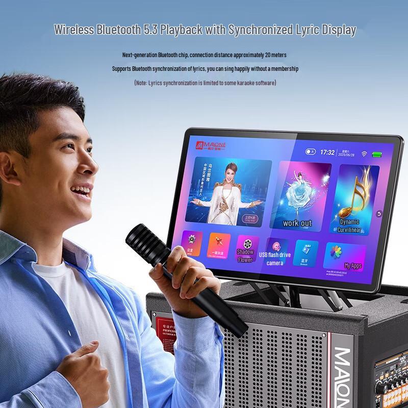 MALONE KTV Karaoke Video Speaker System with Display CN plug (adapter included) (CN version)