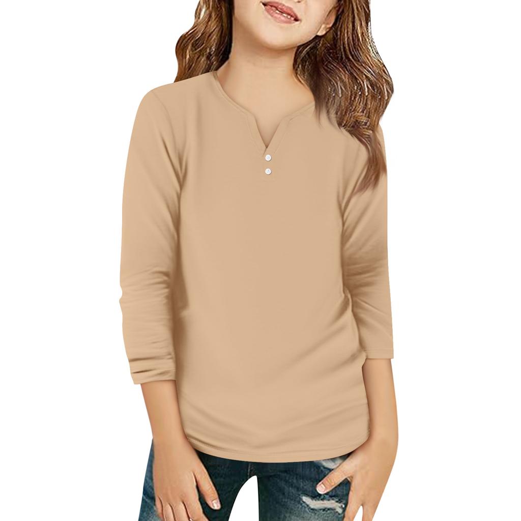 Детская футболка с рукавом 3/4, повседневная футболка с принтом, круглый вырез, блузка-пуловер