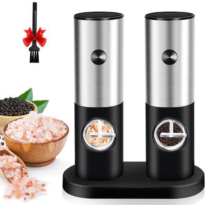 2 шт., электрическая мельница для соли и перца, автоматическая многоразовая мельница для специй из нержавеющей стали, работающая от батареи, кухонные гаджеты