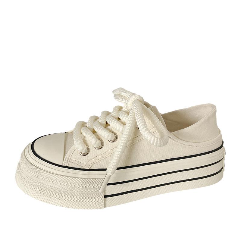 H1028 + H1057 + H1292 Две пары женских парусиновых туфель на платформе на одну ногу, ленивые универсальные нишевые ins доски