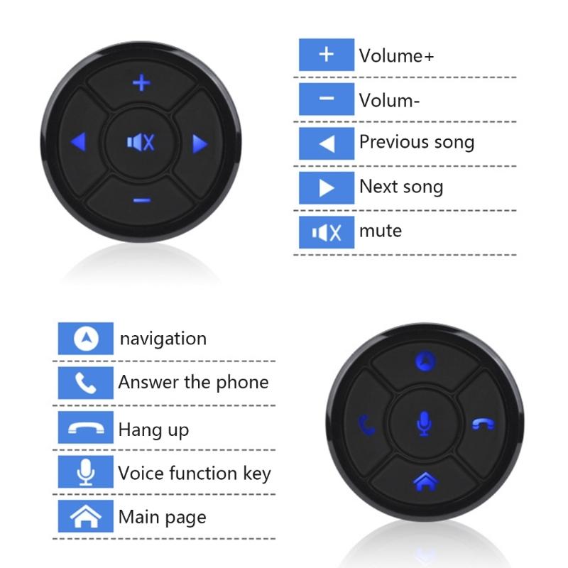Беспроводной автомобильный переключатель управления на рулевом колесе, простая установка, кнопки с подсветкой, дистанционный диапазон 10 м для мультимедийной навигации