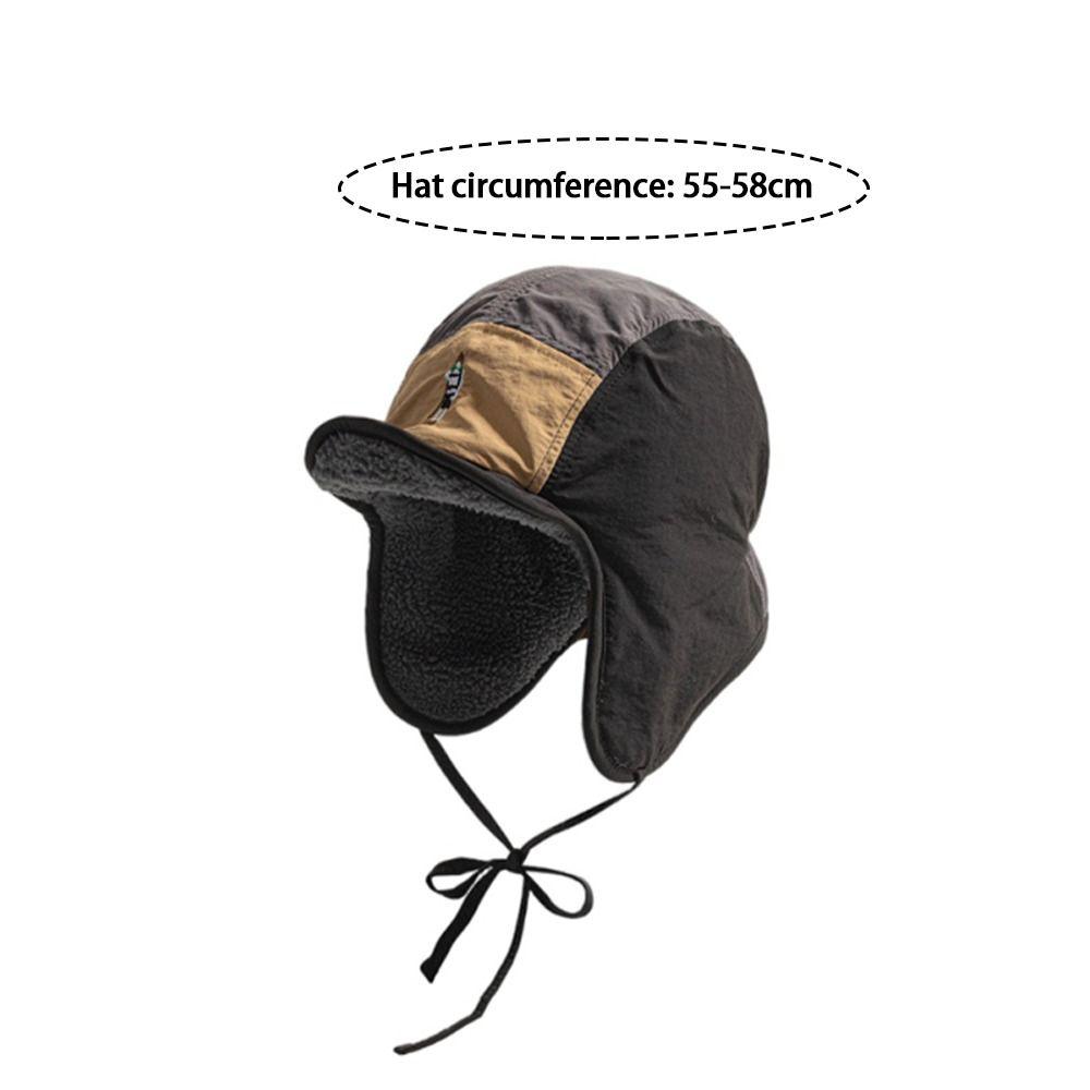 Color Matching Warm Hat Thickned Pilot Cap Fashion Ear Protection Hat Autumn Winter
