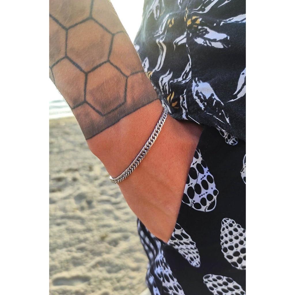 Набор из 3 предметов унисекс, потускневший из нержавеющей стали Urban Crush, Сингапур, кубинская модель, спортивный браслет