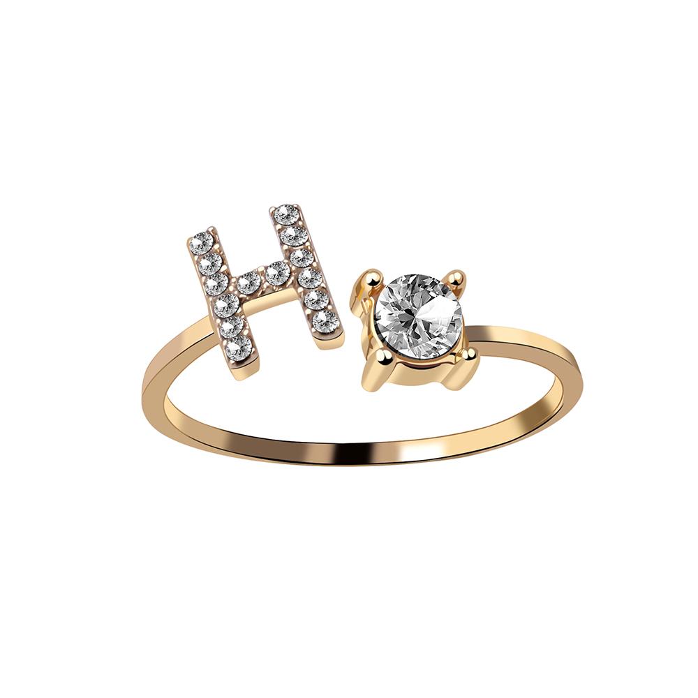 Fashion Initials A-Z Letter Ring Women Classic Gold Color Silver Color Opening Finger Ring For Girl Party Jewelry Gift Wholesale