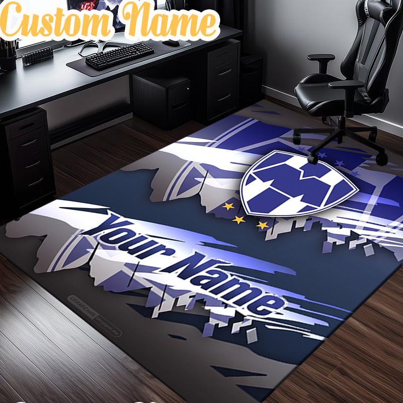 Custom Name Monterrey Team Spirit In Action Rug, Office Rug, Chair Rug, Carpet for Living Rooms, Doormat Game Rug Home Decor Christmas Gifts