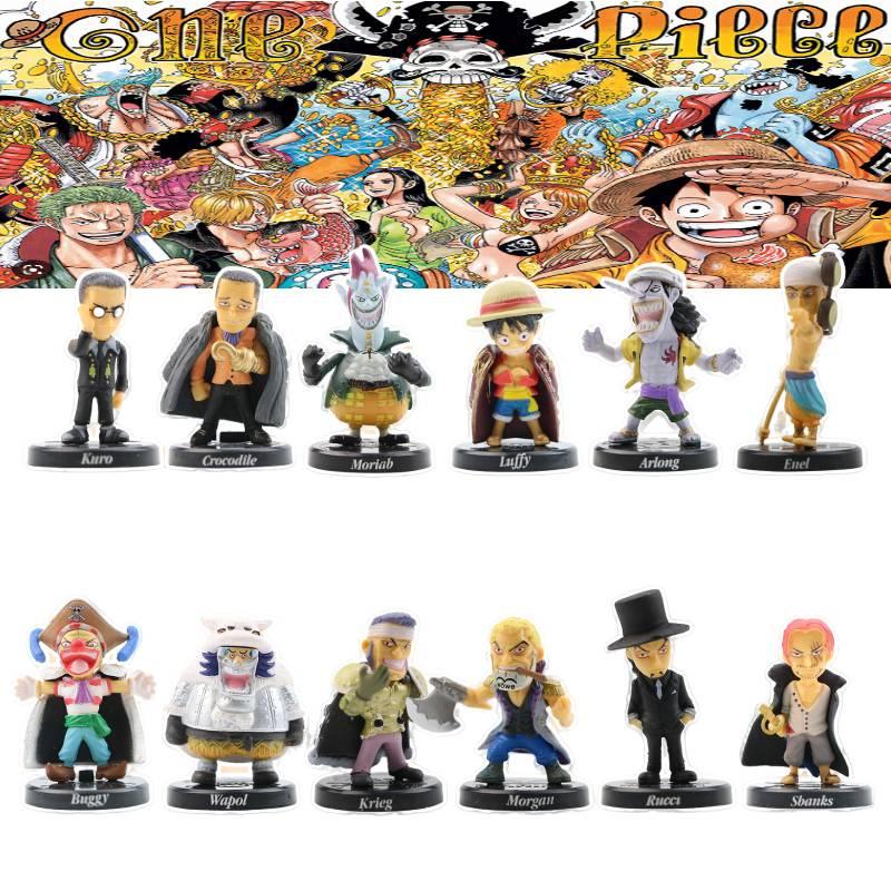 Набор аниме фигурок One Piece Луффи Рыжеволосый Шанкс Багги Мория и Брук Модели
