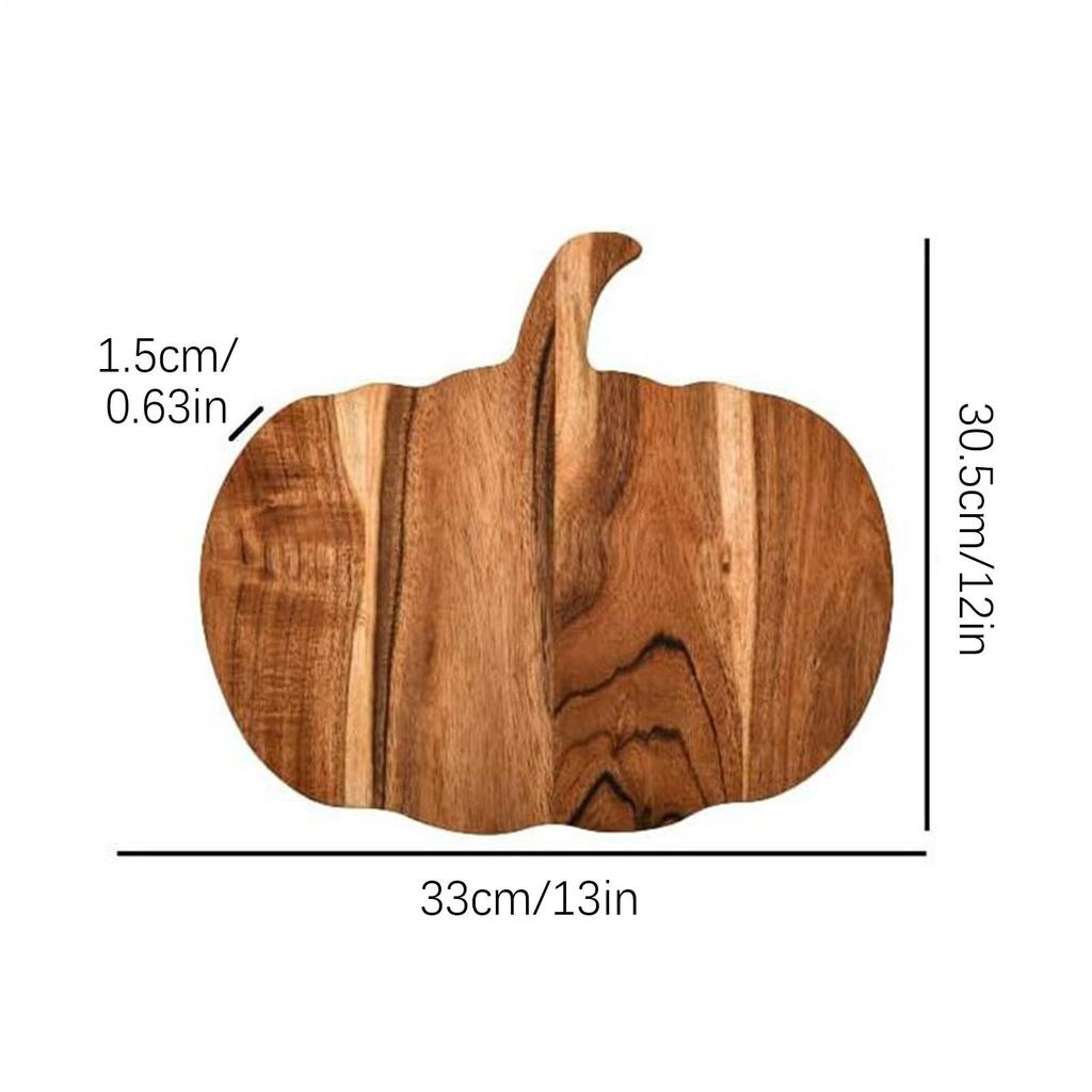 Halloween Wooden Serving Platter Pumpkin Shaped Wood Kitchen Cutting Board With Handle for Chopping Meat, Vegetables