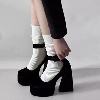 Женские сексуальные супер высокие каблуки 10 см 2025 Ретро Черные Водонепроницаемые Туфли на Платформе с Ремешками на Щиколотке Обувь Лолиты Zapatos De Mujer