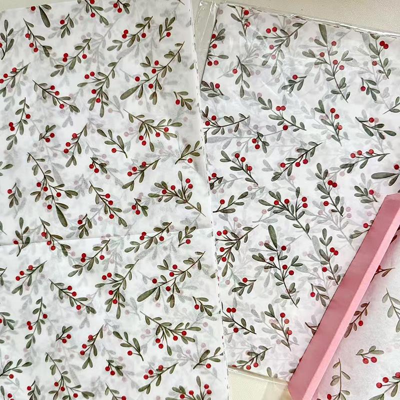 WTEMPO 40 Sheets 35*50CM Christmas Gift Wrapping Paper Christmas Series Pattern Printed Packaging Paper for Holiday Decorations and Gift Box Filling