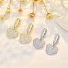 Exquisite Light Luxury High-end Fashion Love Full of Zirconium Ear Buckles Sweet Girl Heart Gentle Temperament Three-dimensional Heart-shaped Earrings