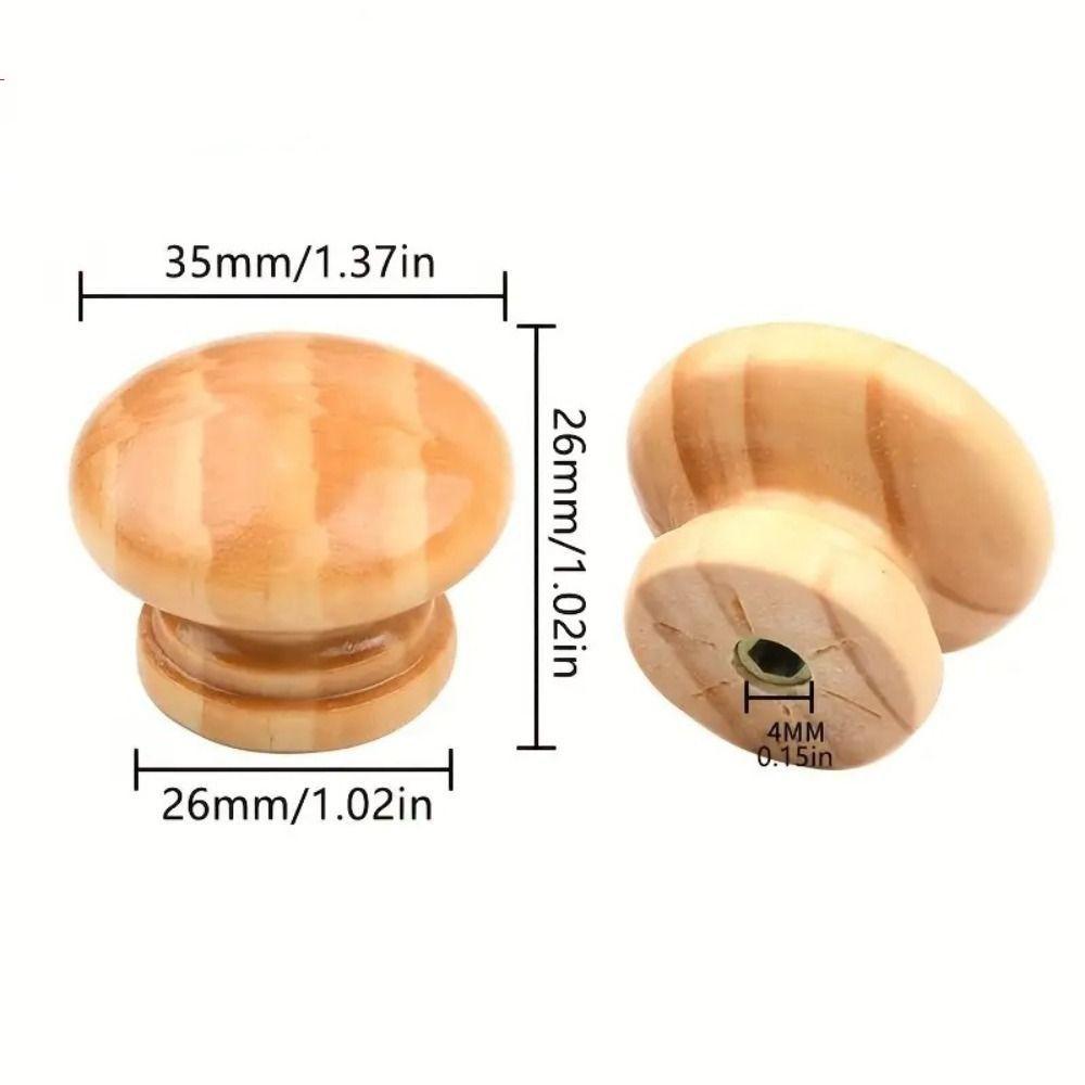 Easy-Grip Design Walnut Wood Cabinet Knobs Rust-Resistant Drawer Pulls Handles for Kitchen