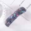 Korean Trendy Acetate Plaid Hair Clip - Colorful Curved Design for Bangs