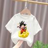 Dragons Balls Boys White Cotton T-Shirt Sun Goku Toddler Short Sleeve Tees Shirts Cartoon Summer Clothes Kawaii Birthday Gifts