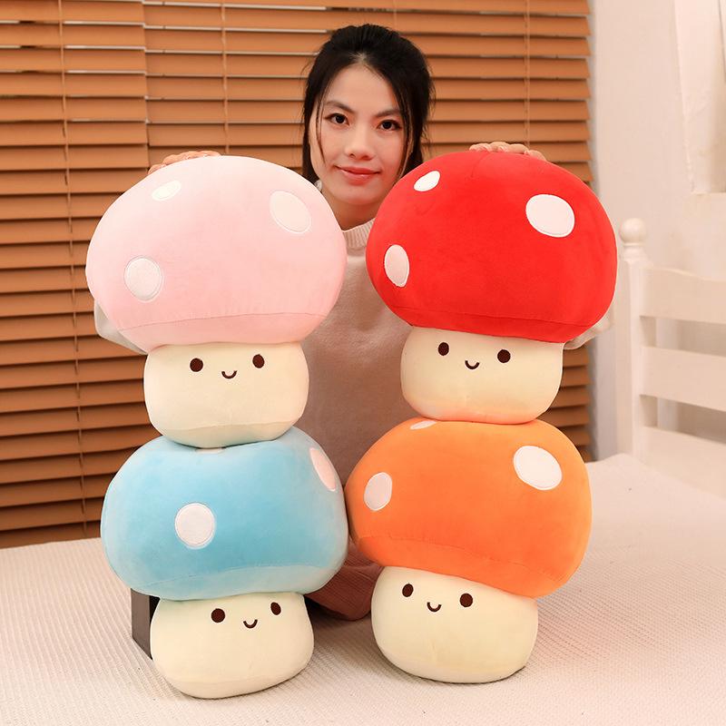 Cartoon Cute Expression Little Mushroom Doll Plush Toy Red Mushroom Doll Girl Bag Keychain Pendant
