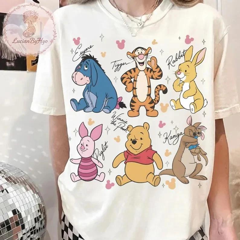 Winnie The Pooh Friends T-Shirt, Pooh Bear Tigger Eeyore Piglet Rabbit Kanga Tee