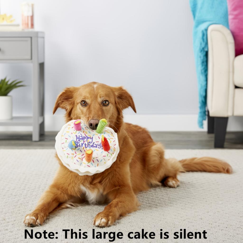 Cat and Dog Pet Birthday Cake Gift Box Chewing Teeth Toy Puppy Plush Voice To Relieve Boredom Doll