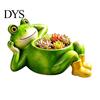 Устойчивый к погодным условиям цветочный горшок, Милый горшок-лягушка, Декоративный смоляной горшок, Забавное садовое украшение в пасторальном стиле для суккулентов, для дома