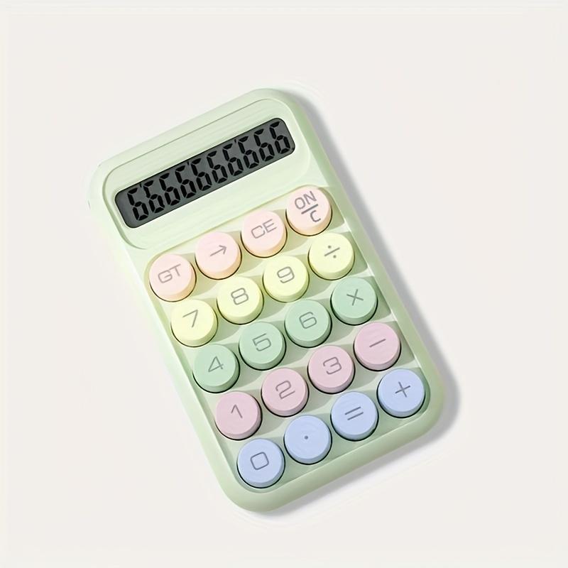 1pcs Colorful Desktop Office Calculator - Mechanical Keyboard/12-Digit Display Screen/LED Large Screen Display/Dopamine Color Design/Reusable