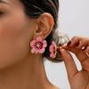 Drip Oil Floral Stud Earrings Enamel Drop Earrings Retro Flower Earrings  Girls