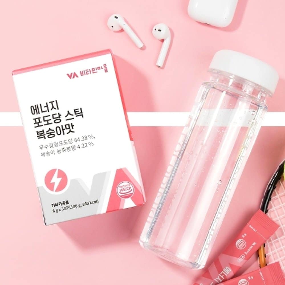 Vitaminvillage Energy Glucose Stick Персиковый вкус Энергетический напиток 1 Коробка 30 Пакетов 1 Месяц Поставки