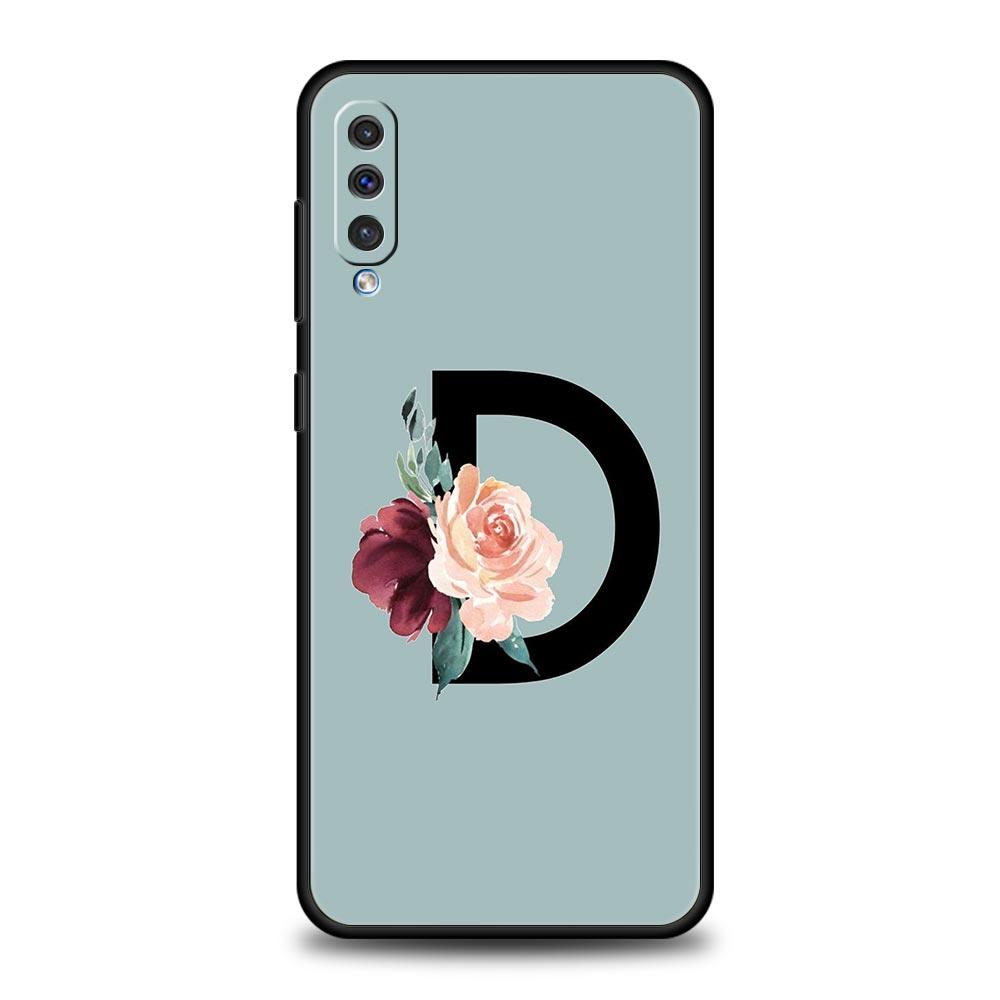Чехол для телефона Flower Letters S для Samsung A24 A12 A14 A32 A50 A70 A20E A20S A10S A22 A30 A40 A34 A54 A42 A52 5G A02S A04s