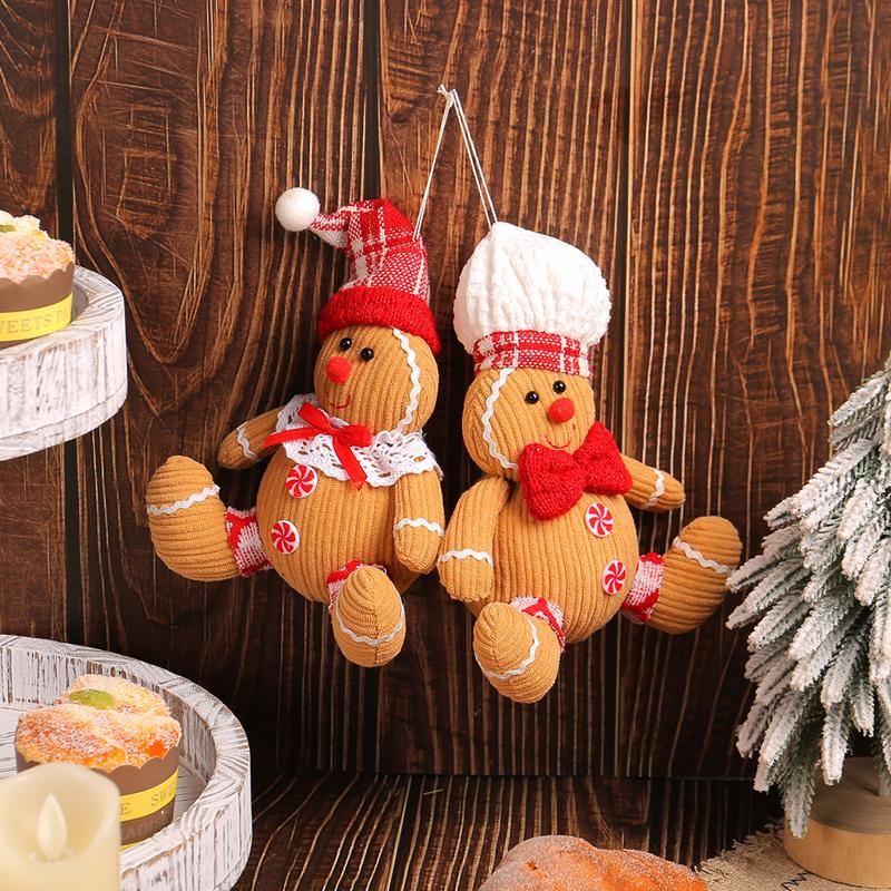 2024 Christmas Gingerbread Man Doll Ornament Xmas Tree Hanging Pendants Kids New Year Gift Christmas Decoration For Home Navidad