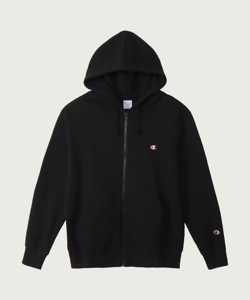 Champion Базовая толстовка с молнией и логотипом C, стандартный крой, цвет 'Off Black'