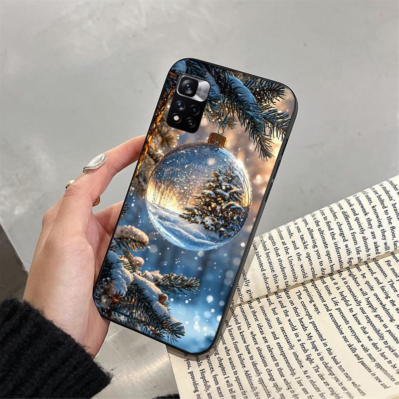 Чехол для телефона для Xiaomi Redmi note 14 Pro 14 13 12 11 10 Pro 14S 12S 11S Redmi 14C 13C 10 Новогодний Шар Елка