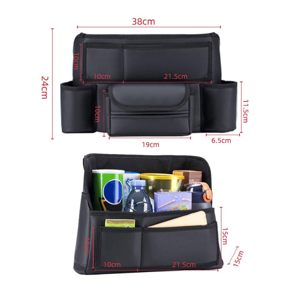Вместительный регулируемый автомобильный ящик для хранения вещей, органайзер для багажника на заднее сиденье, многоцелевые органайзеры из искусственной кожи для спинки автомобильного сиденья с сумкой