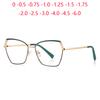 0 -0.5 -0.75 To -6.0 Metal Steampunk Hexagon Prescription Glasses Myopia Blue Light Blocking Student Dioptric Glasses Women