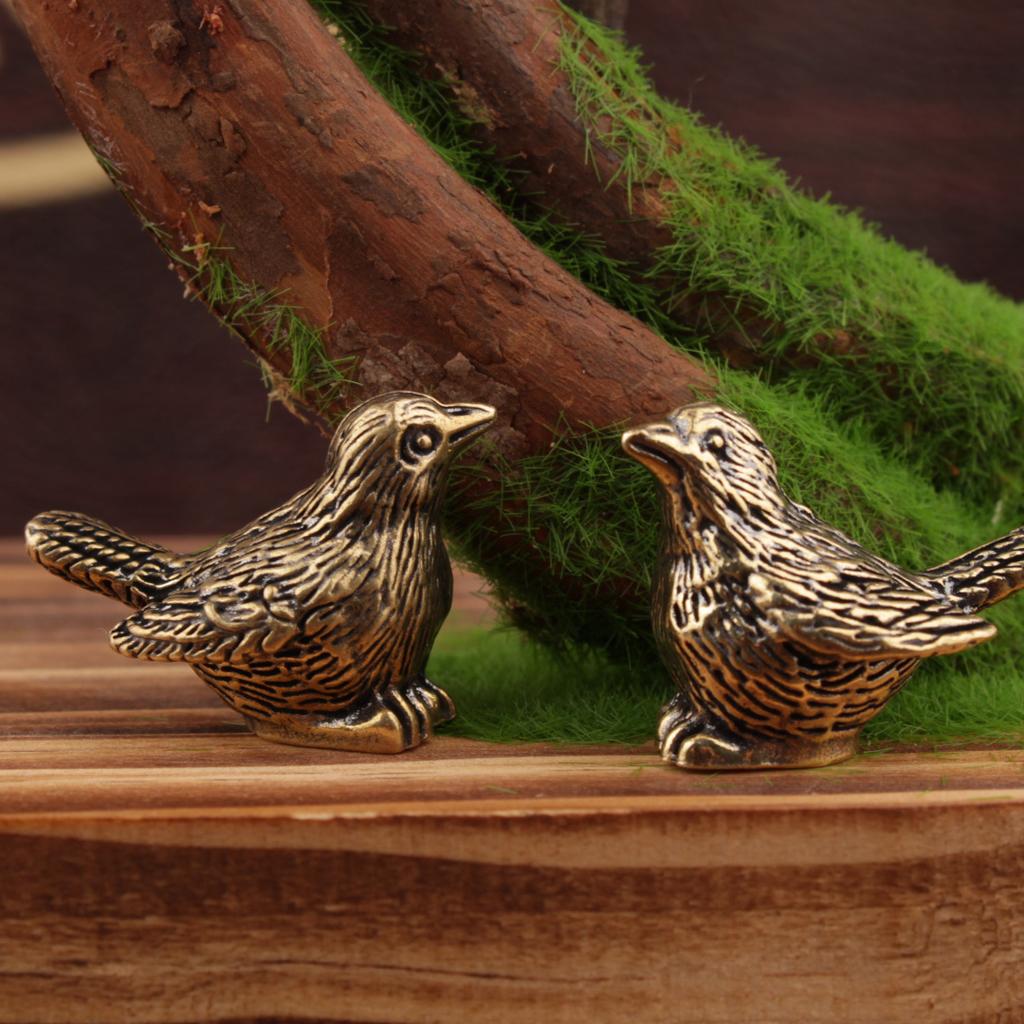 1Pcs Mini Intricately Detailed Cute Bird Figurine Versatile Indoor Decor Ornaments Elegant Brass Sparrow Tea Pet Home Decoration