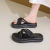 Stylish Women's Summer Flat Sandals Thick Sole Casual Slippers Perfect For Dresses In Green Beige And Black