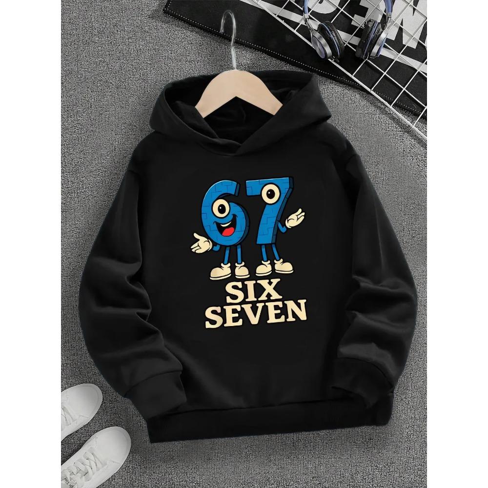 Spring Autumn 67 Print Women's Hoodie Funny Pullover Fashionable and Fun Sweatshirt Men's Hoodie Top