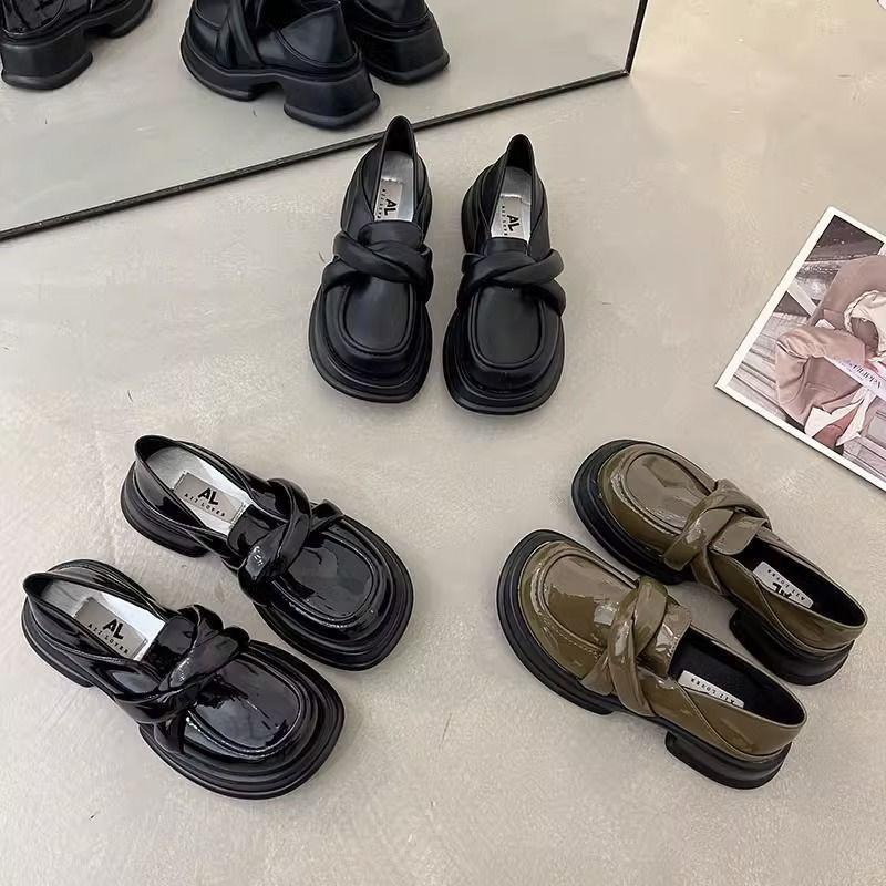 Модные туфли-лоферы на мягкой платформе с мягкой подошвой, женские весенние туфли Мэри Джейн, увеличивающие рост, и маленькие кожаные туфли