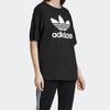 adidas Футболка с круглым вырезом и логотипом Trefoil, женские топы, черная EC1884
