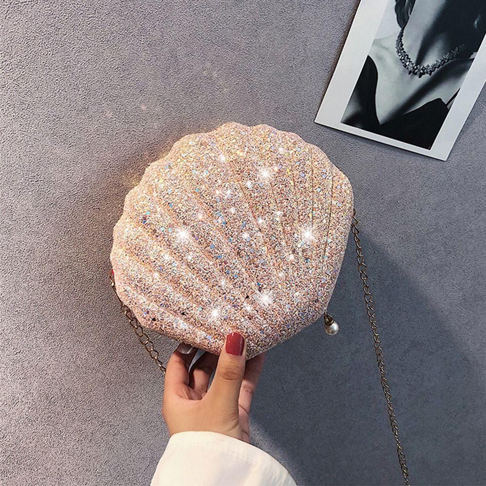 Сумка для телефона на молнии с блестками, маленькая сумка через плечо, сумки через плечо, сумка-ракушка