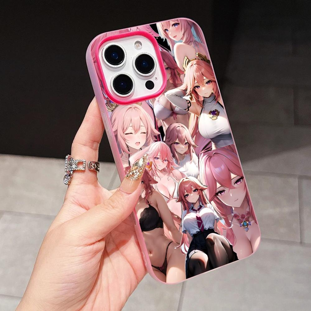 Игровой чехол GI Miko Jelly Двухслойный Розово-красный для мобильного телефона iPhone 17 16 15 14 13 12 11 Air Pro Max Plus Защитный