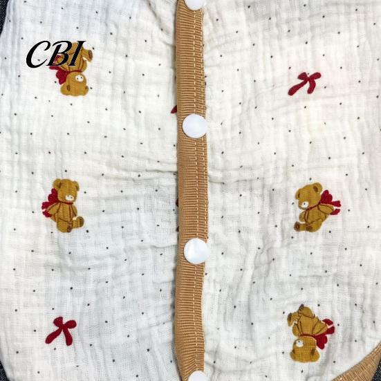 Easy Wear Dog Shirt Cotton T-shirt, Cute Bear or Puppy Print, Breathable Sleeveless Pet Summer Outfit Shirt, Snap Closure Vest for Puppies Small Dogs