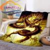 Chinese Dragon or Divine  Fluffy Blanket Flannel Warmth Soft Plush Sofa Throw Dragon Eye Square  Blanket Tourist
