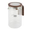 Water Separation Glass Teapot with Strainer 800ml Clear Tea Pot with Wooden Handle Secure Lid Magnetic Switch