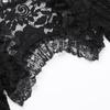 Gothic Classic Lace Cover Ups Women Mesh Crop Top See Through Sexy Flare Sleeve Blouse Y2k Black Rave Outfit Festival