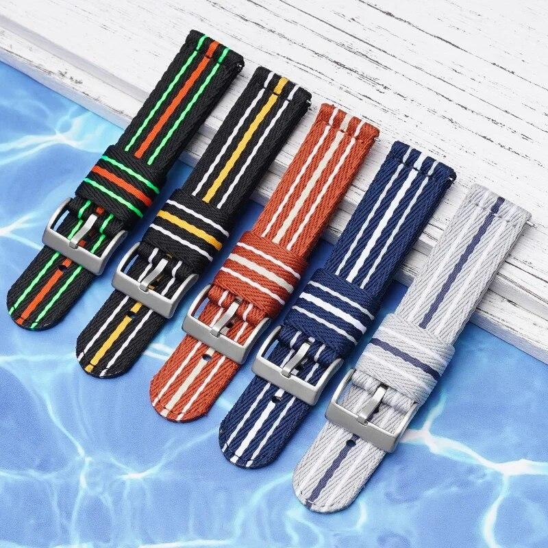 Нейлоновый ремешок для Blancpain x Swatch, пряжка из нержавеющей стали, быстросъемная пряжка в полоску для мужчин и женщин, 20 мм, 22 мм, сменный ремешок для часов