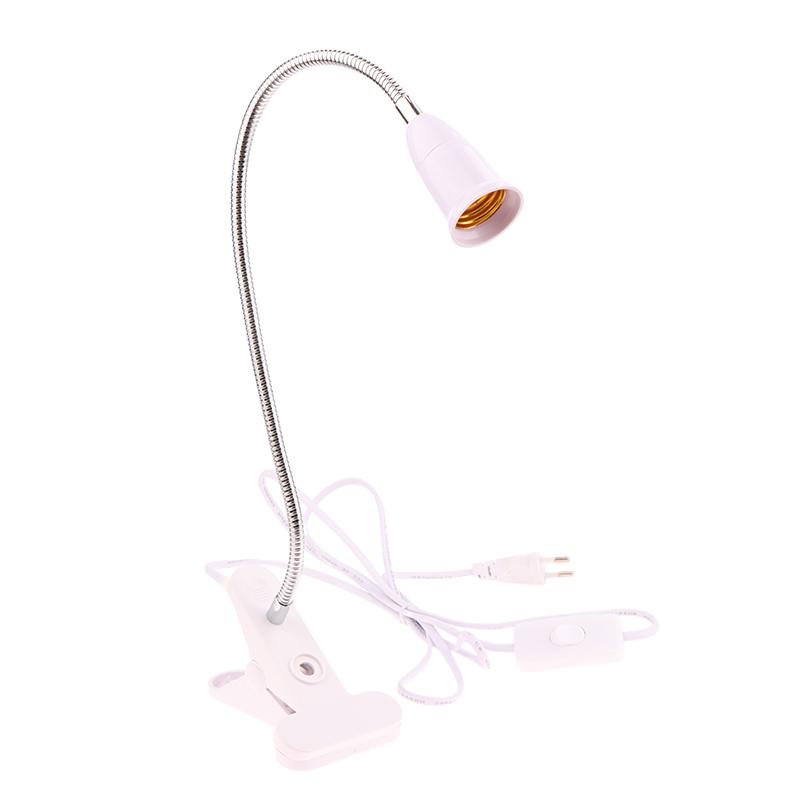 Eu Plug E27 Socket Adapter With Switch Cable 360 Degree Desk Lamp Holder Socket Gooseneck Clip-On Cable With Power On Switch