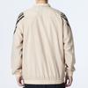 Men's adidas Fi Wv Tt Athleisure Casual Sports Woven Stripe Jacket Khaki HU1514