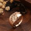 Kinel Glossy Rose Gold Color Rings For Women Big Size Luxury Rings