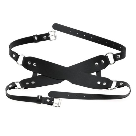 Women Faux Leather BDSM Face Mask Adjustable Blindfold & Gag Headgear for Roleplay Breathable Comfortable Discreet Adult Toy for Couples'