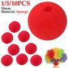 1/5/10PCS 50mm Red Sponge Ball Circus Clown Nose Clown Nose Dress Up Reusable for Party Stage Performance Magic Props