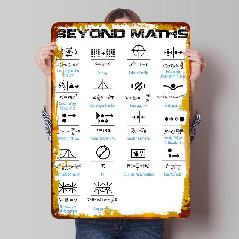 Beyond Maths Metal Poster Customized Wall Art Retro Vintage Tinplate Signs for Living Room Decorations Office Decoration At Home